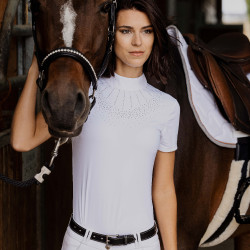 Polo Equithème Ocala de mangas curtas Branco