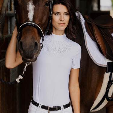 Polo Equithème Ocala de mangas curtas Branco