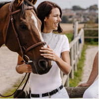 Polo Equithème Vilamoura de mangas curtas Branco