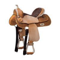 Selle western barrel Denver Arabian manteau carré avec siège coloré Marron
