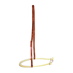 Noseband Pool's 555 em couro com rawhide Natural Castanho
