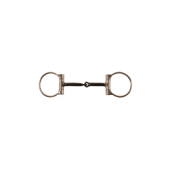 Mors western em aço inoxidável D Pool com inserções de cobre e pontas pretas Mors western em aço inoxidável D Pool com inserções de cobre e pontas pretas