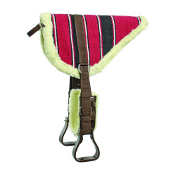 Tapete de montaria a cru navajo Lakota com estribos e cilha Preto / vermelho