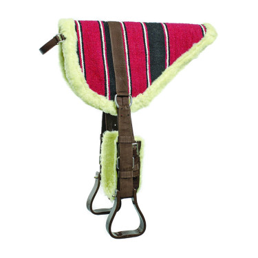Tapete de montaria a cru navajo Lakota com estribos e cilha Preto / vermelho