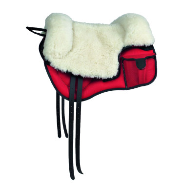 Almofada de montar a cru com bolso Umbria Equitazione assento em lã Vermelho