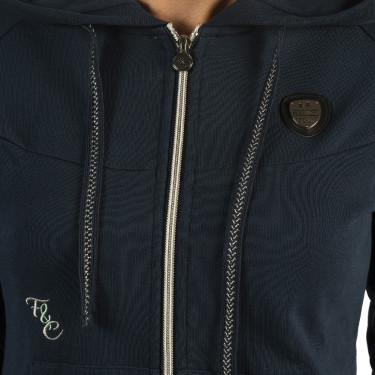 Moletom feminino com zíper Naousa Flags & Cup Azul-marinho