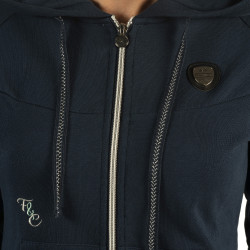 Moletom feminino com zíper Naousa Flags & Cup Azul-marinho