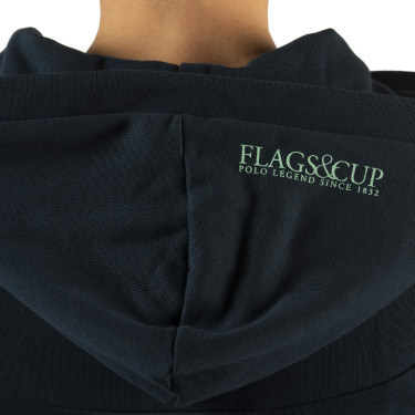 Moletom feminino com zíper Naousa Flags & Cup Azul-marinho