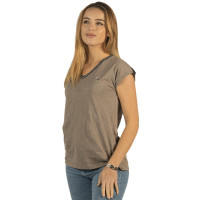 Camiseta feminina Janina Flags & Cup  Cinzento-acastanhado Castanho Camiseta feminina Janina Flags & Cup  Cinzento-acastanhado Castanho