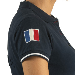 Damen-Poloshirt France Collection Flags & Cup Azul-marinho Damen-Poloshirt France Collection Flags & Cup Azul-marinho