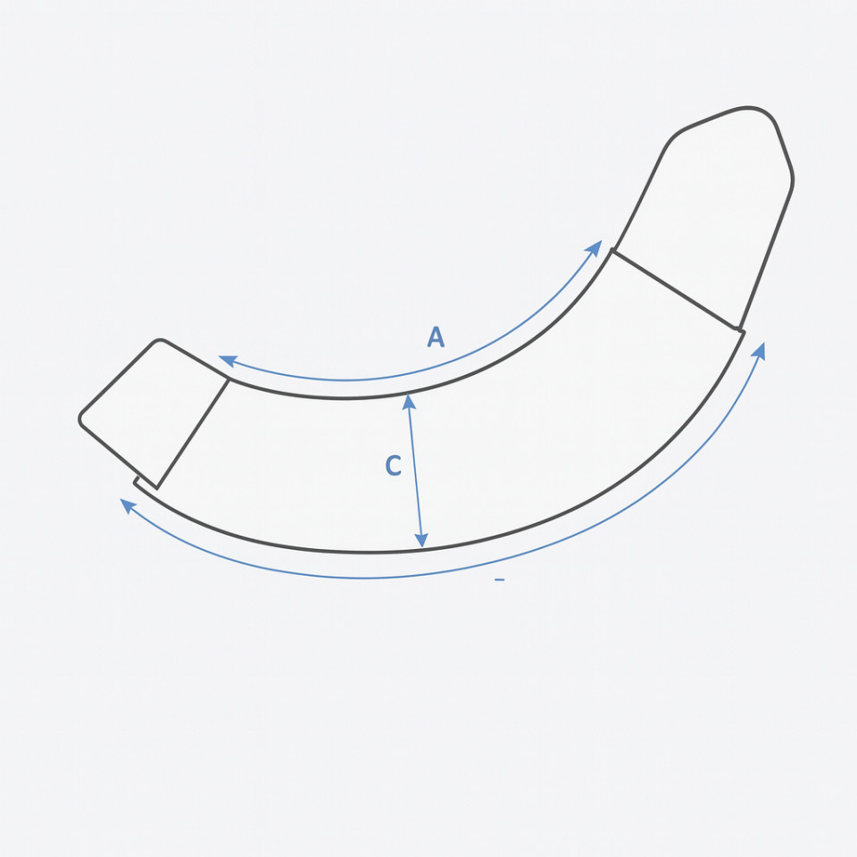 Ilustração do guia de tamanhos para Sinos para cavalo Kingsland