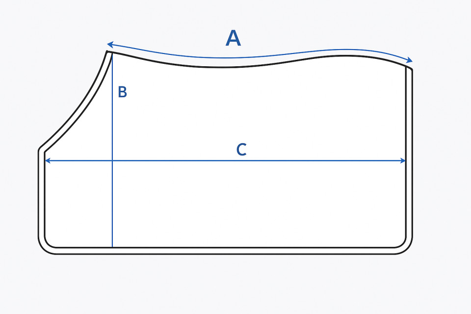 Ilustração do guia de tamanhos para Capa para pônei Kingsland