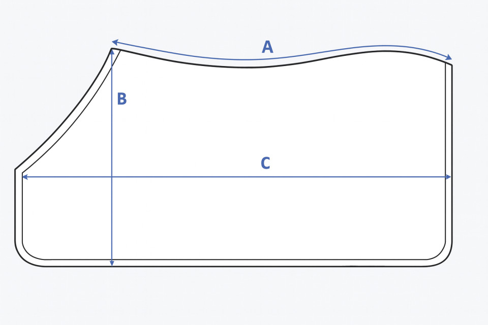 Ilustração do guia de tamanhos para Capa para cavalo Kingsland