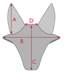 Ilustração do guia de tamanhos para Touca para cavalo Tommy Hilfiger Equestrian