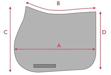 Ilustração do guia de tamanhos para Sela debaixo Tommy Hilfiger Equestrian