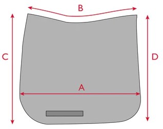 Ilustração do guia de tamanhos para Tapete de adestramento Tommy Hilfiger Equestrian