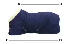 Ilustração do guia de tamanhos para Capa para cavalo Kentucky