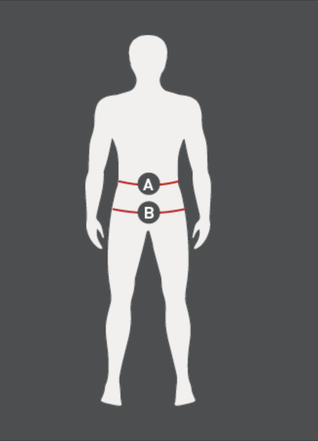 Ilustração do guia de tamanhos para Calça masculina ELT