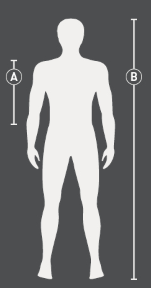 Ilustração do guia de tamanhos para Colete de proteção para equitação Swing